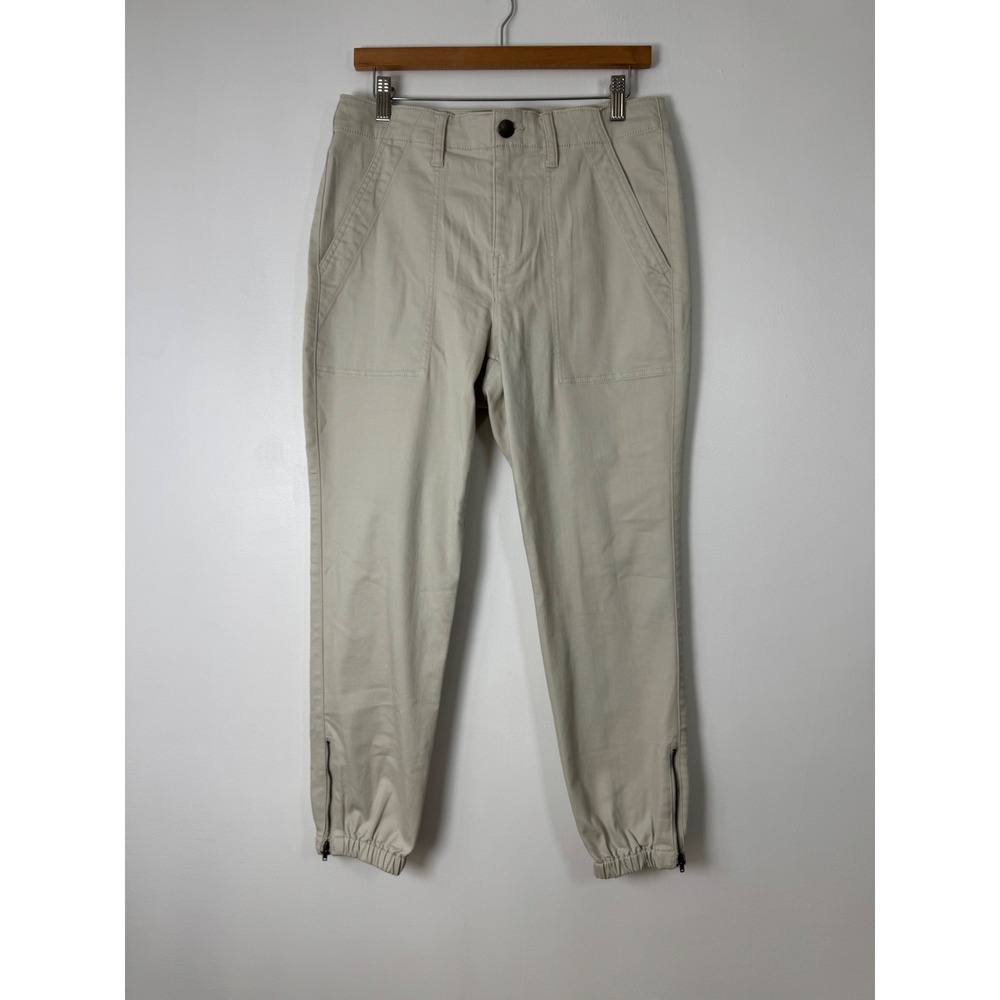 Utility Cabi Womens 6 Compass Pant Oyster Beige Jogger Ankle Zip Cargo 6264 NEW